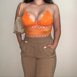 OOTDFash Orange Chella Bodysuit